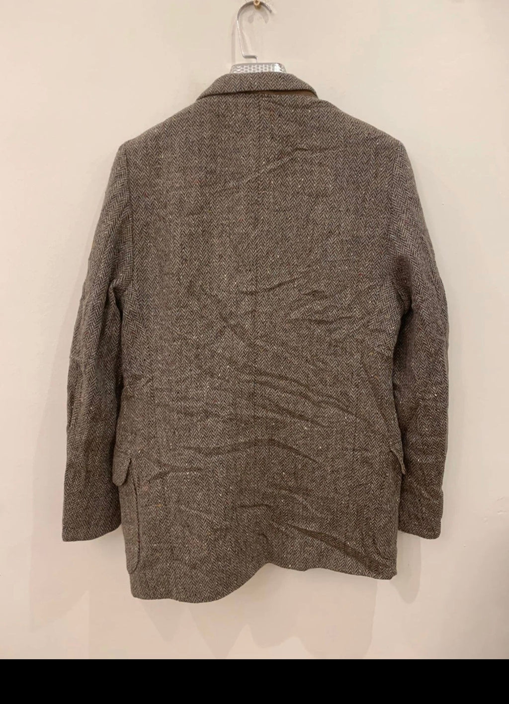 Vintage pure wool handwoven Tweed herringbone hunting jacket blazer 38R 36R