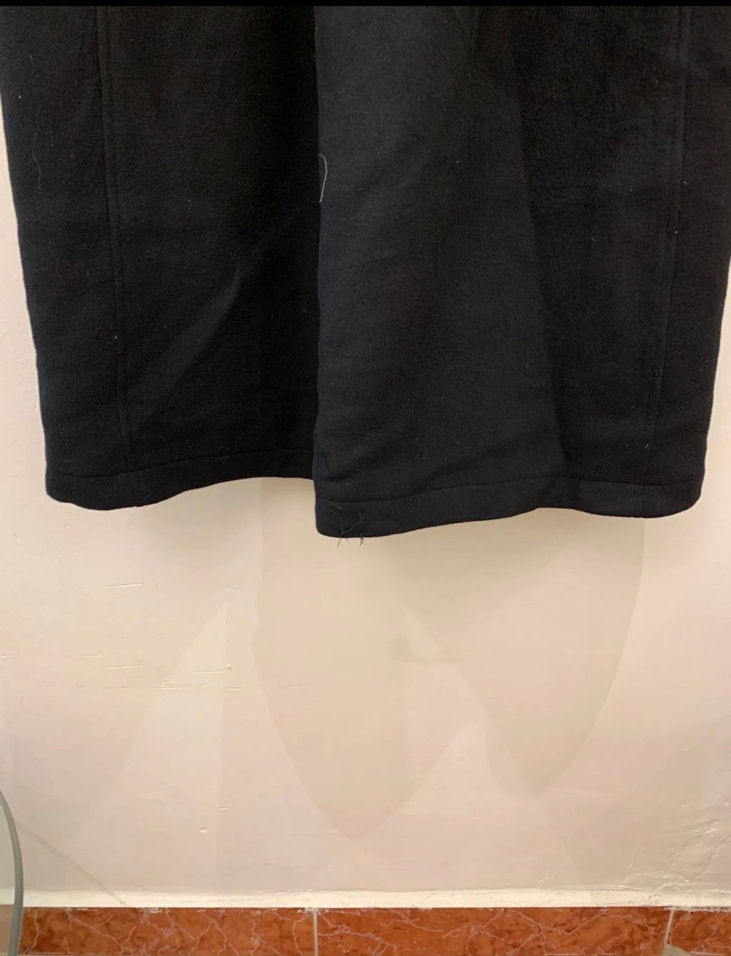 Classic style wool blend double breasted belted black over coat 44R 44L