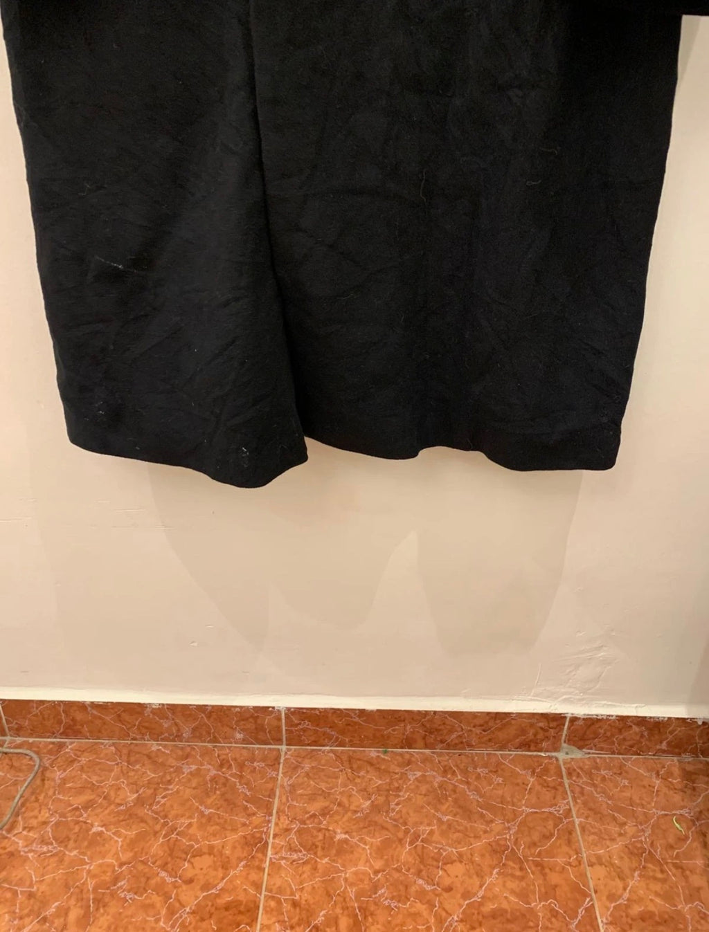 Vintage wool Cashmere blend double breasted gangster black over coat 46R 46L XL