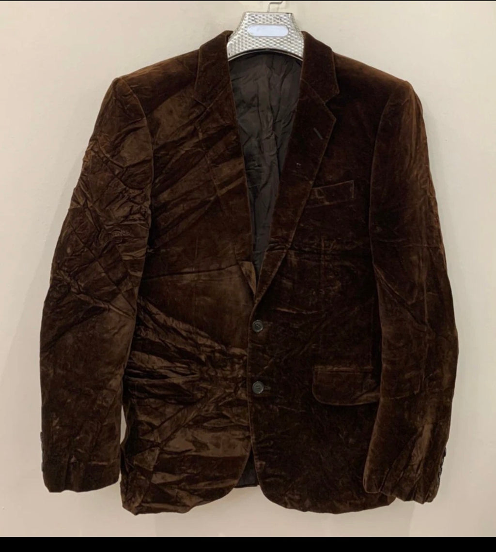 1980s Vintage classic 100% cotton velvet brown jacket blazer 38R