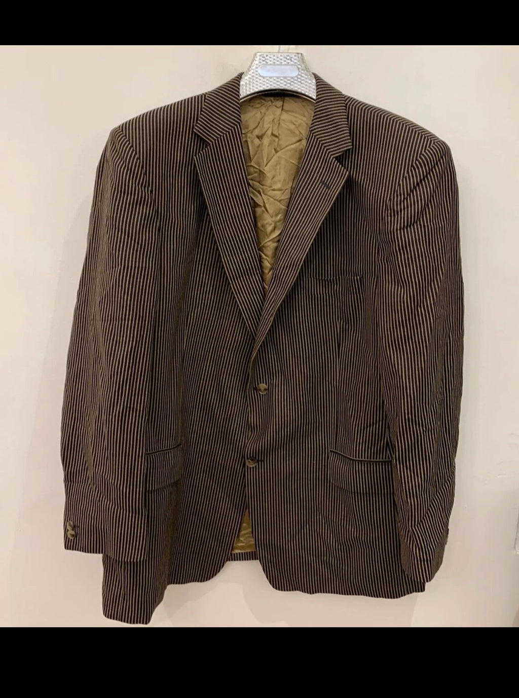 Vintage Roy Robson pure wool beige brown boating rowing jacket blazer 48L XL