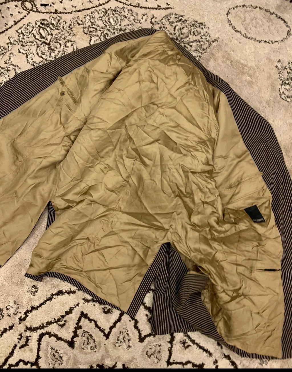 Vintage Roy Robson pure wool beige brown boating rowing jacket blazer 48L XL