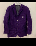 Vintage pure woollen wool classic silver button purple jacket blazer 36R