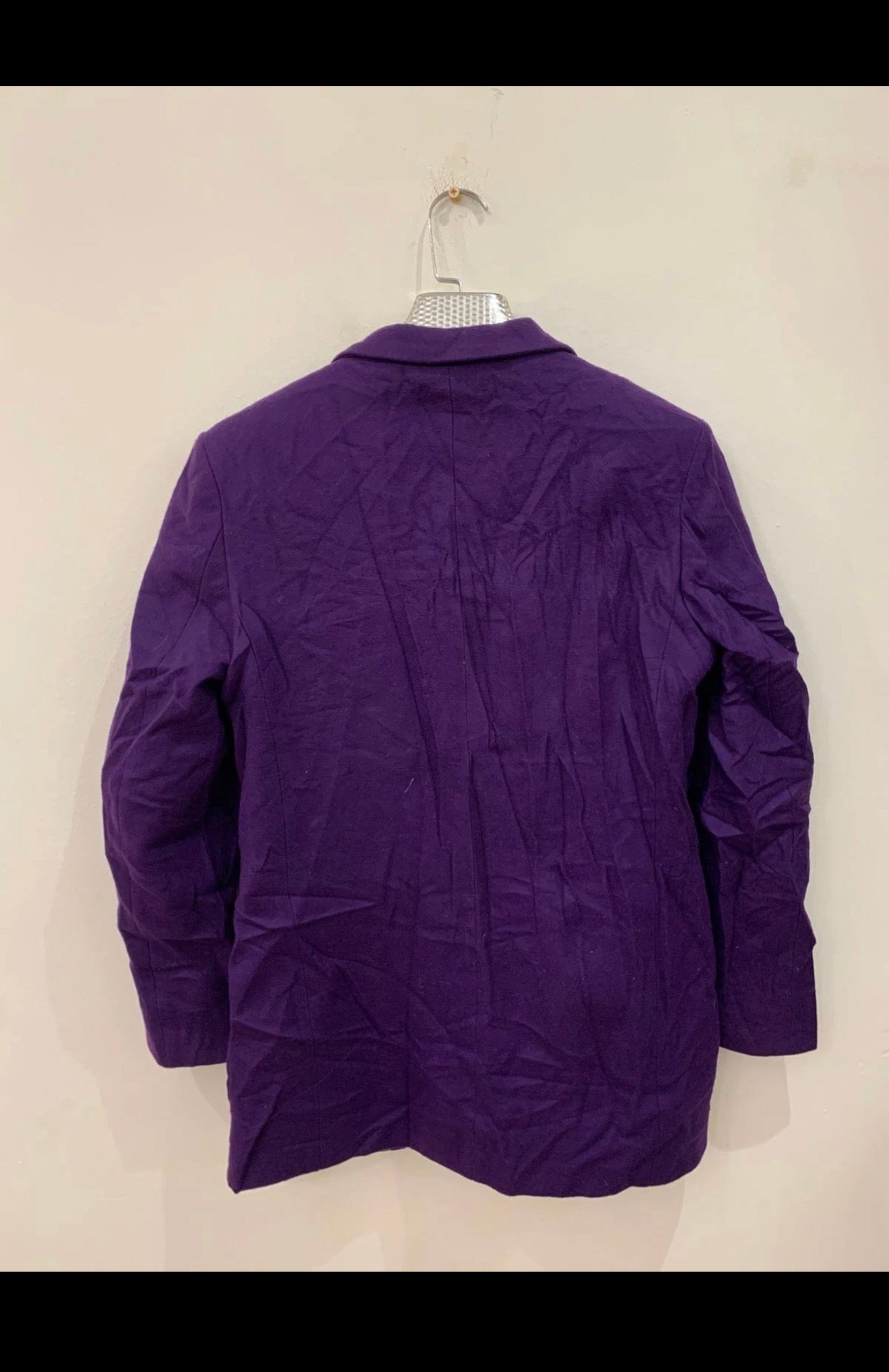 Vintage pure woollen wool classic silver button purple jacket blazer 36R