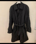 Vintage pure woollen wool belted charcoal classic over coat 52R 52L 2XL