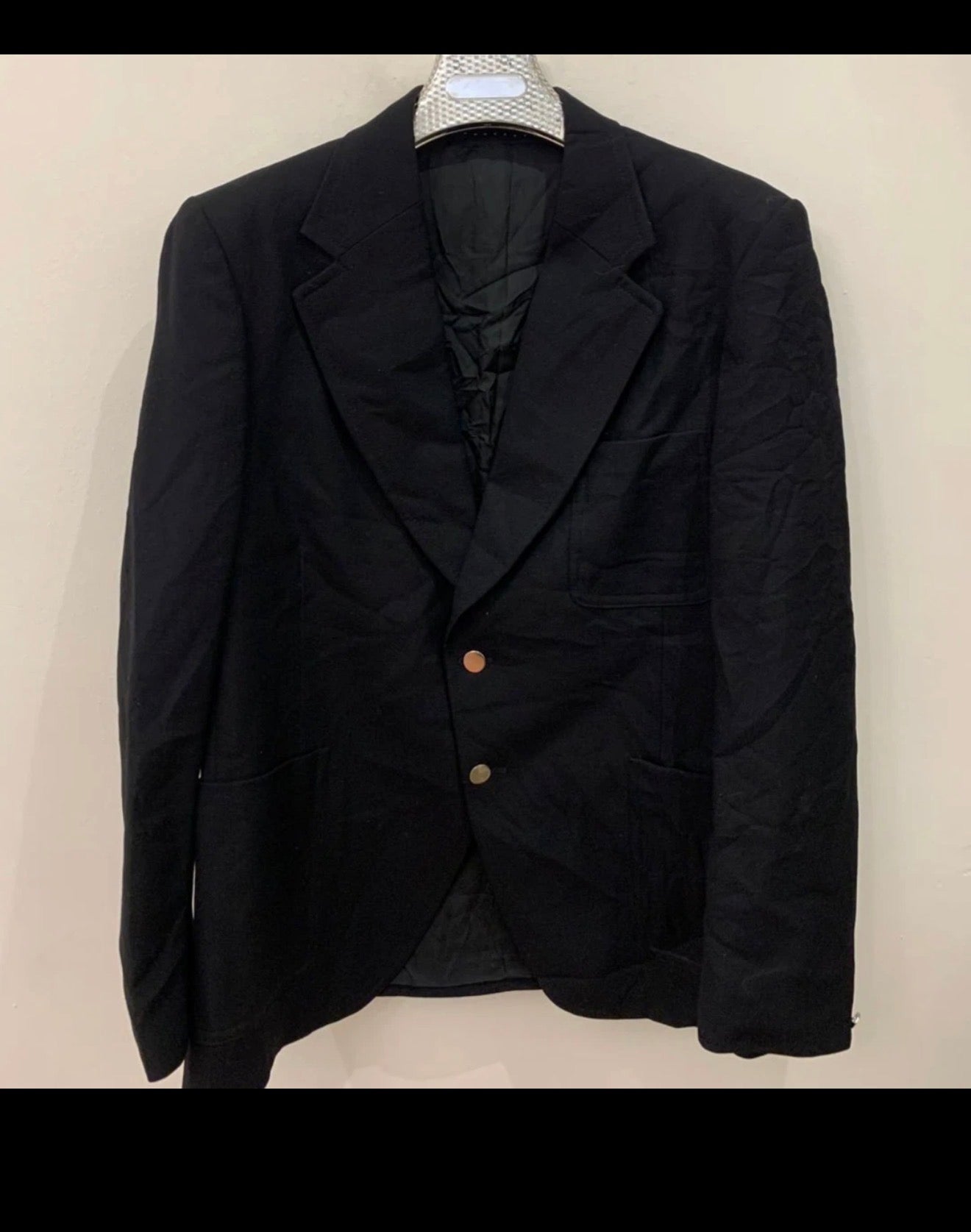 1970s vintage Hardy Amies pure wool classic silver button jacket blazer 42R 42L