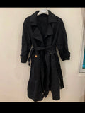 Classic unique style Wool Cashmere black belted over coat 40 10 M