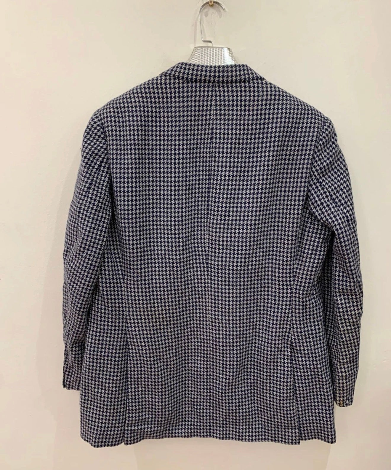 1970s dated Vintage pure wool houndstooth classic jacket blazer 44R 44L