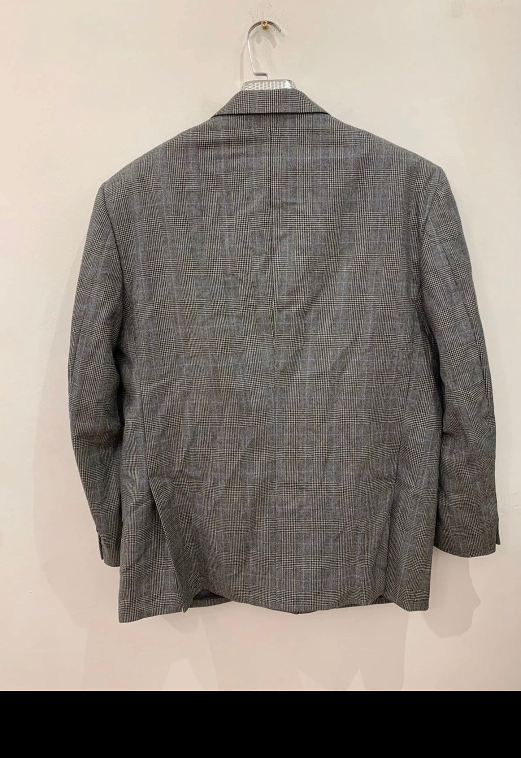 Vintage Korn Paris pure wool glen check double breasted jacket blazer 44R