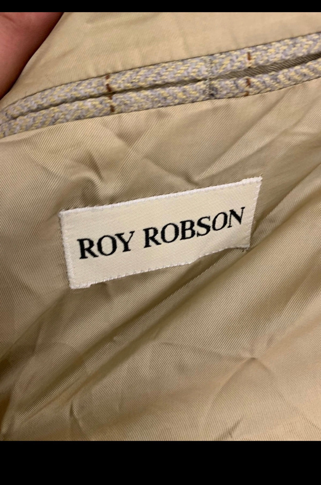 Vintage Roy Robson pure wool Windowpane classic grayish jacket blazer 42R