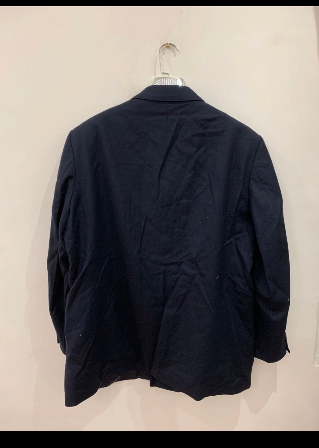 St Michael Marks & Spencer wool cashmere double breasted navy blazer 48R 48L XL