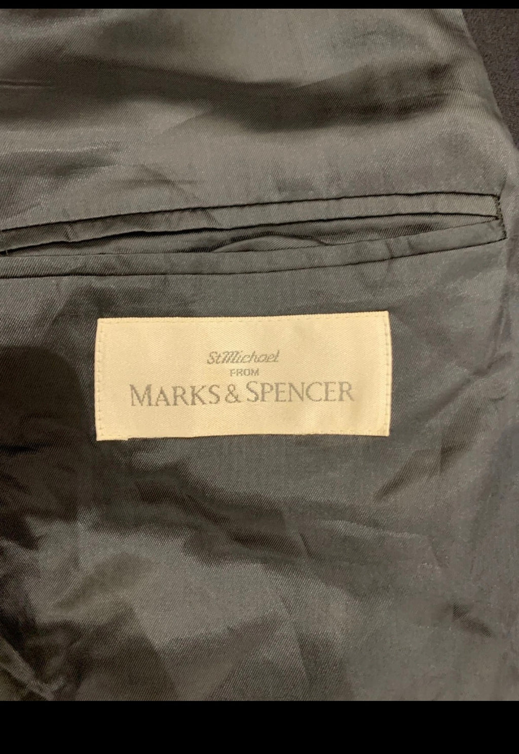 St Michael Marks & Spencer wool cashmere double breasted navy blazer 48R 48L XL