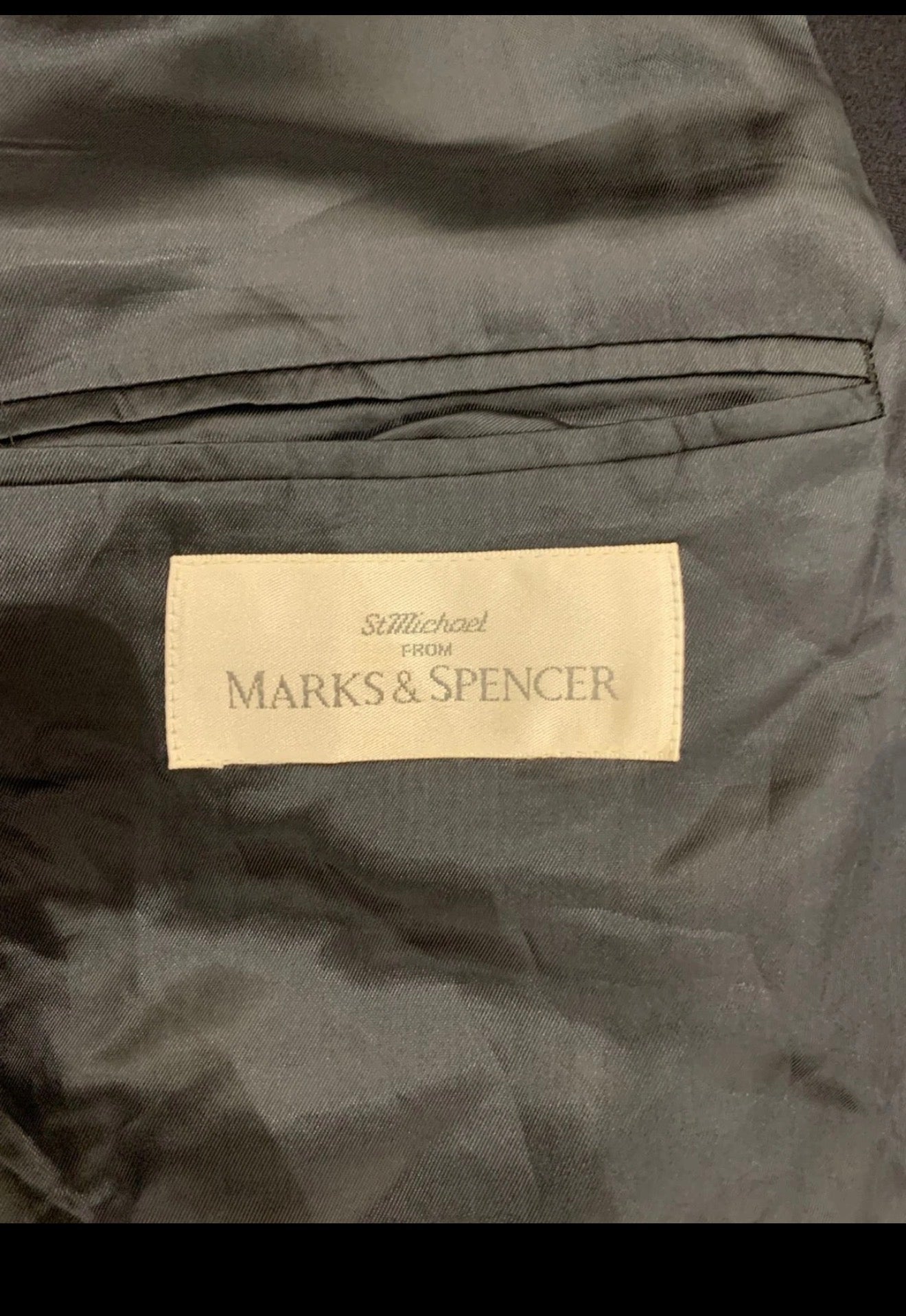 St Michael Marks & Spencer wool cashmere double breasted navy blazer 48R 48L XL