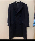 1970s Vintage classic pure Wool double breasted Navy over coat 48R XL