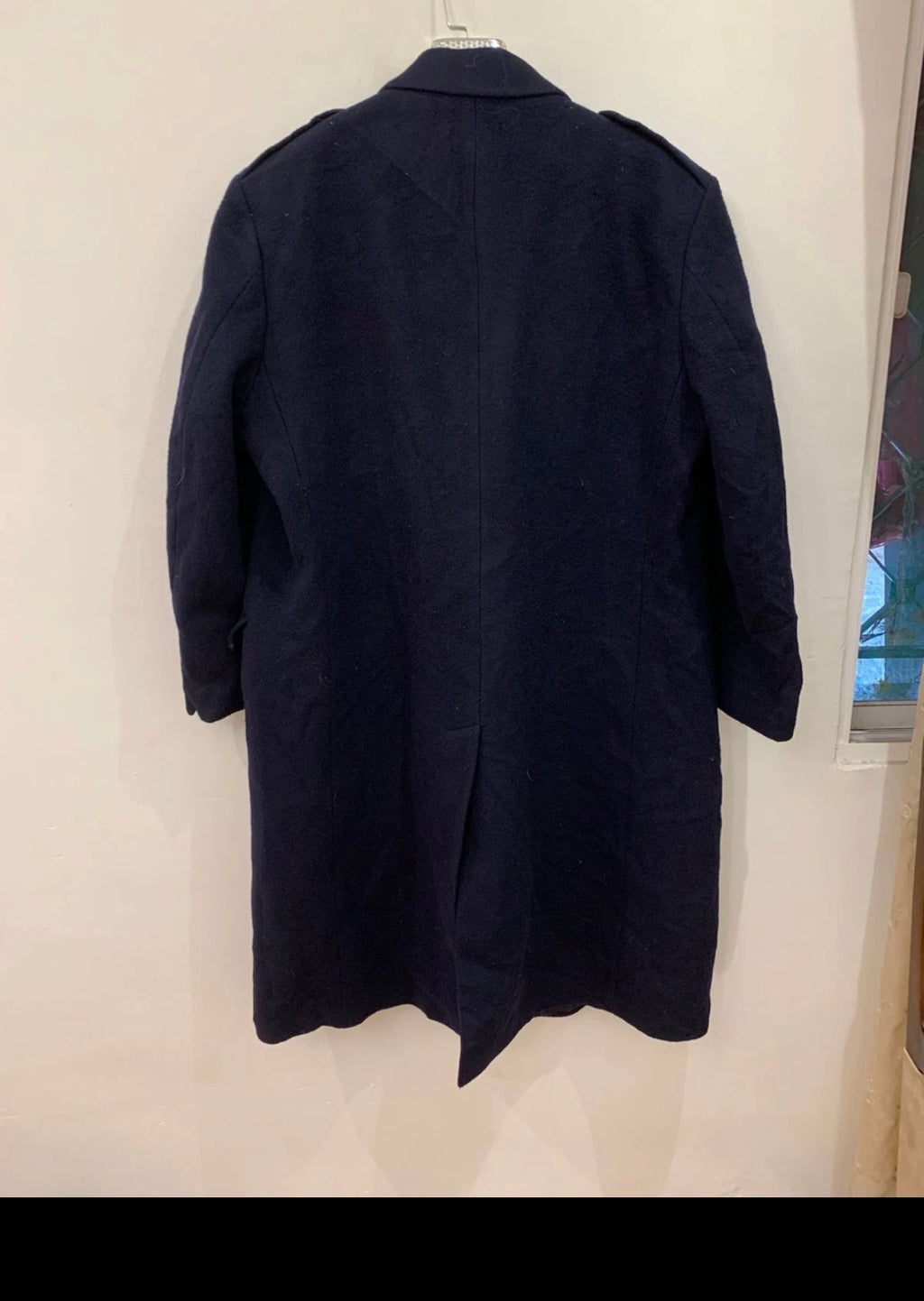 1970s Vintage classic pure Wool double breasted Navy over coat 48R XL