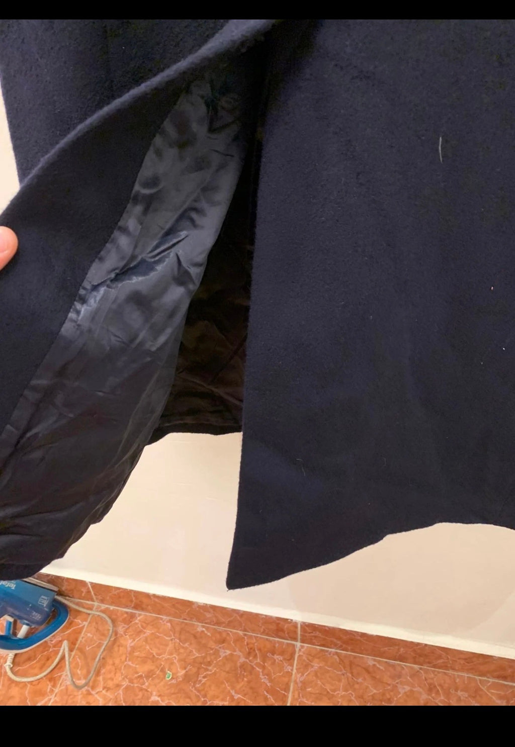 1970s Vintage classic pure Wool double breasted Navy over coat 48R XL
