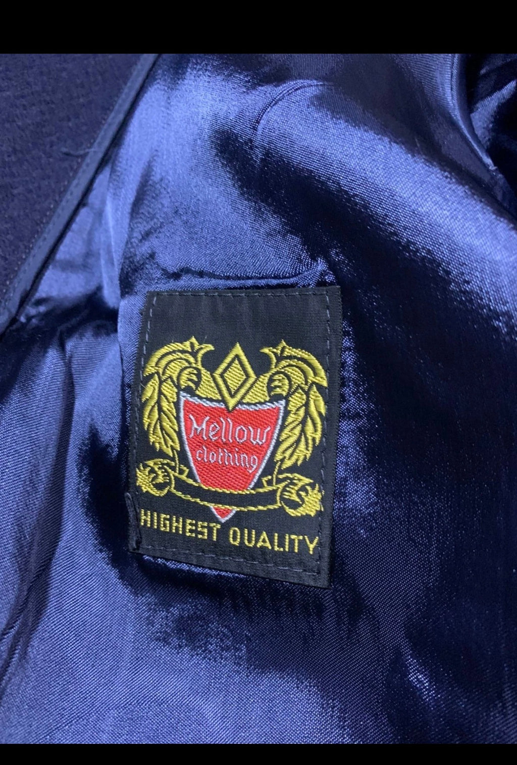 1970s Vintage pure woollen wool classic navy blue top over coat 44R