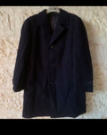 1970s vintage pure woollen wool classic navy blue top over coat 46R XL