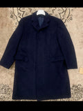 1970s vintage pure wool & camel hair classic navy over coat 46R 46L XL