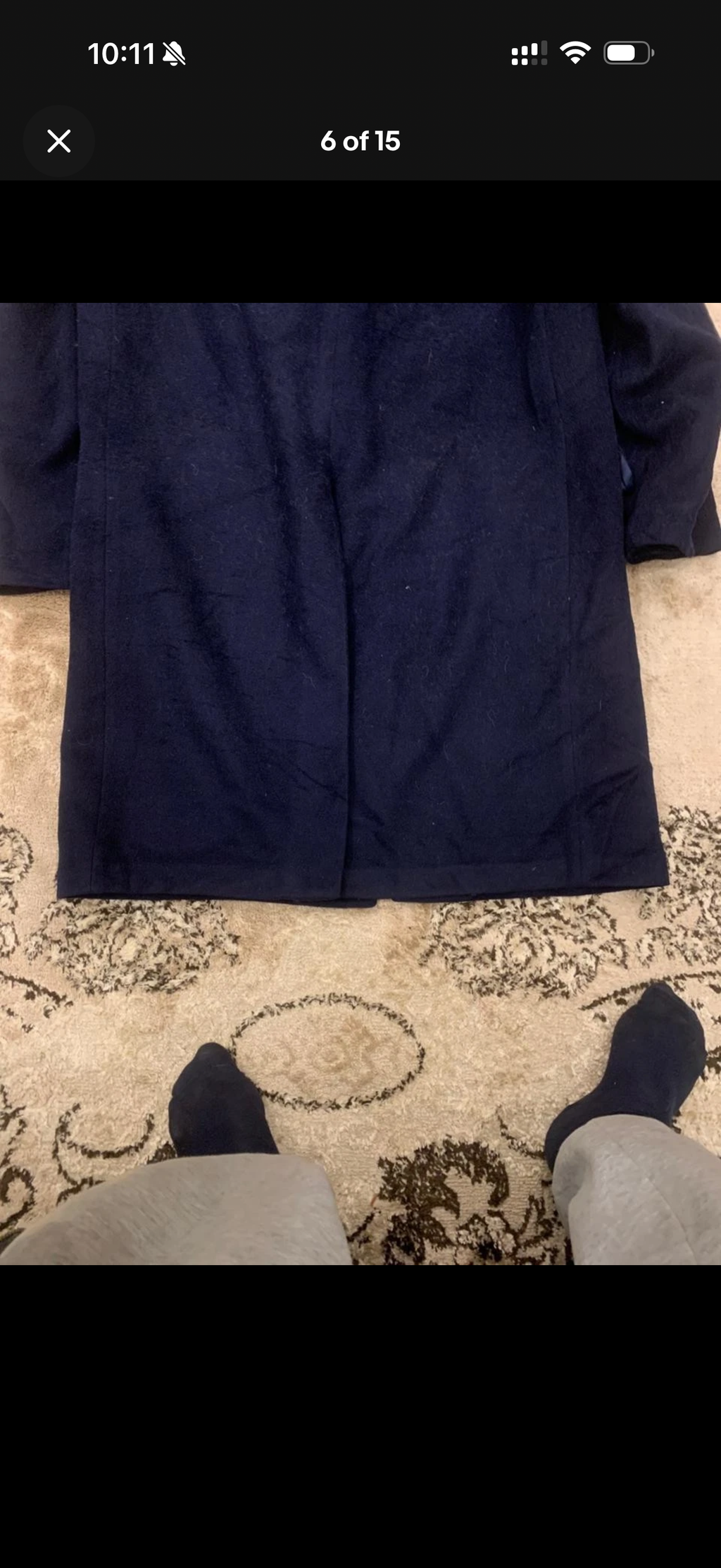 1970s vintage pure wool & camel hair classic navy over coat 46R 46L XL