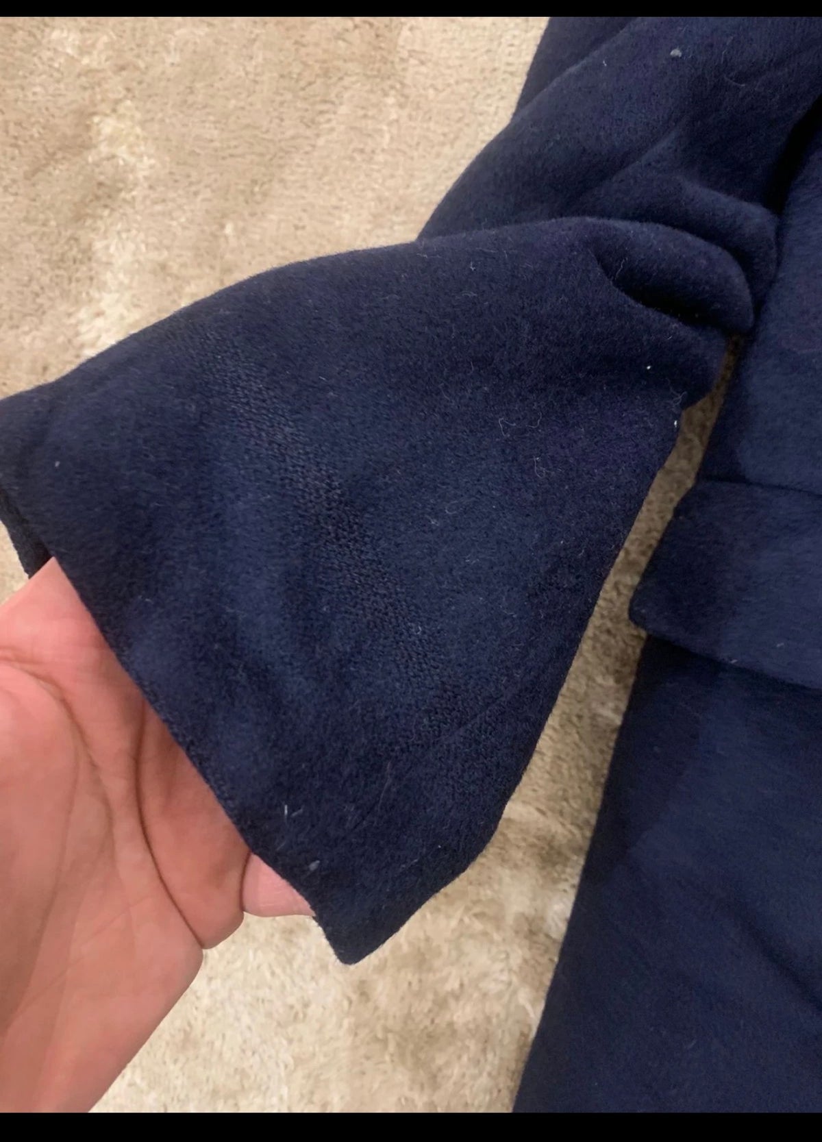 1970s vintage pure wool & camel hair classic navy over coat 46R 46L XL