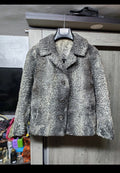vintage Luxury genuine gray silver Astrakhan Persian lamb fur jacket 8 M 38