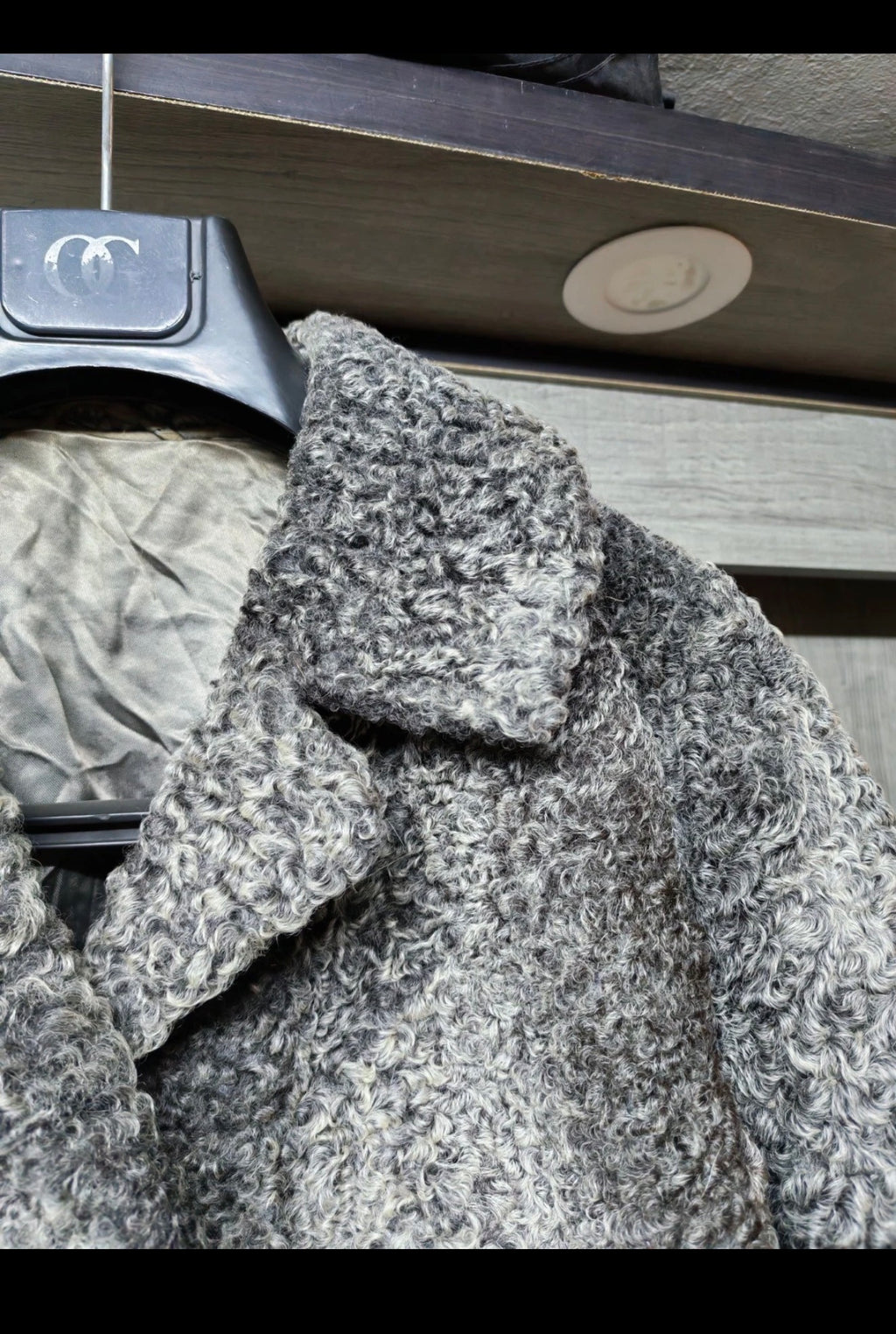 vintage Luxury genuine gray silver Astrakhan Persian lamb fur jacket 8 M 38