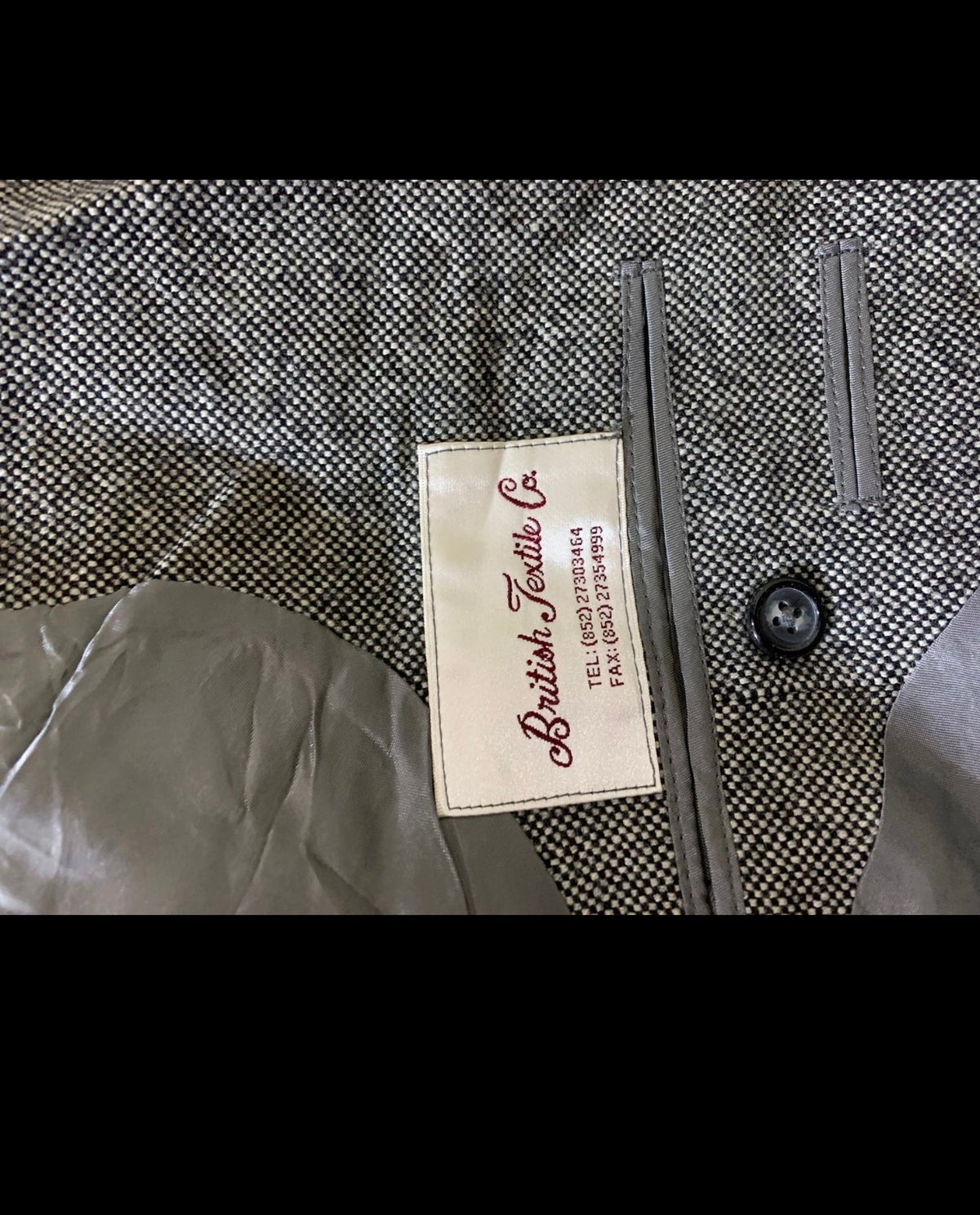 Vintage pure wool camouflage gray bespoke jacket blazer 40R