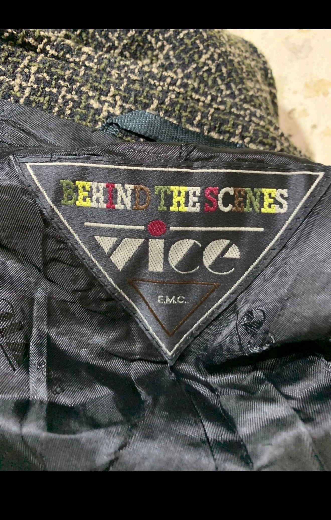 Vintage Vice wool blend camouflage plaid classic unique jacket blazer 44R