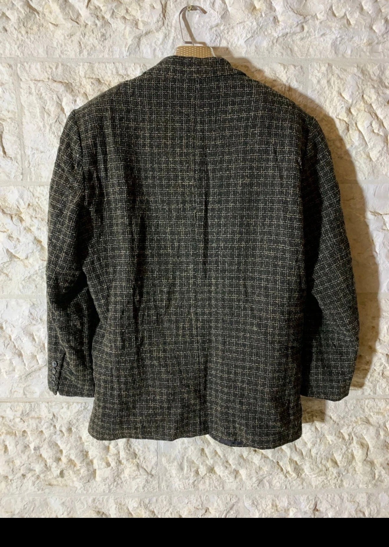 Vintage Vice wool blend camouflage plaid classic unique jacket blazer 44R