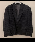 Vintage wool blend tweed camouflage classic black jacket blazer 42R