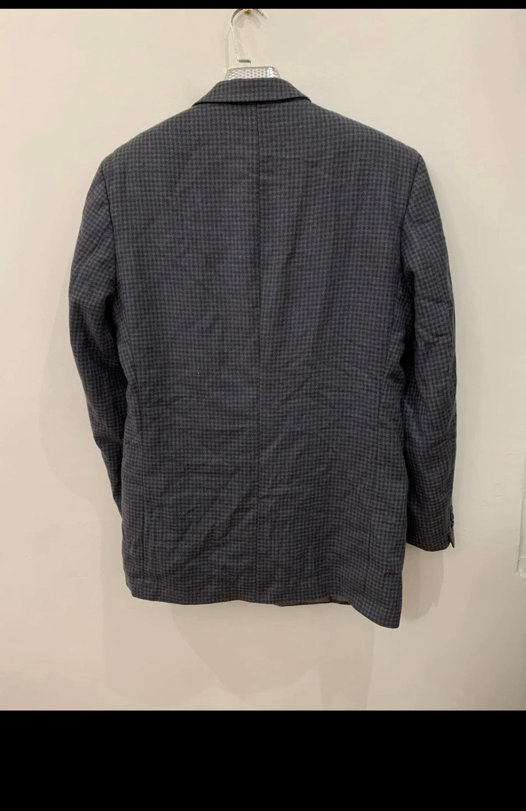 Vintage pure wool houndstooth double breasted classic jacket blazer 42R