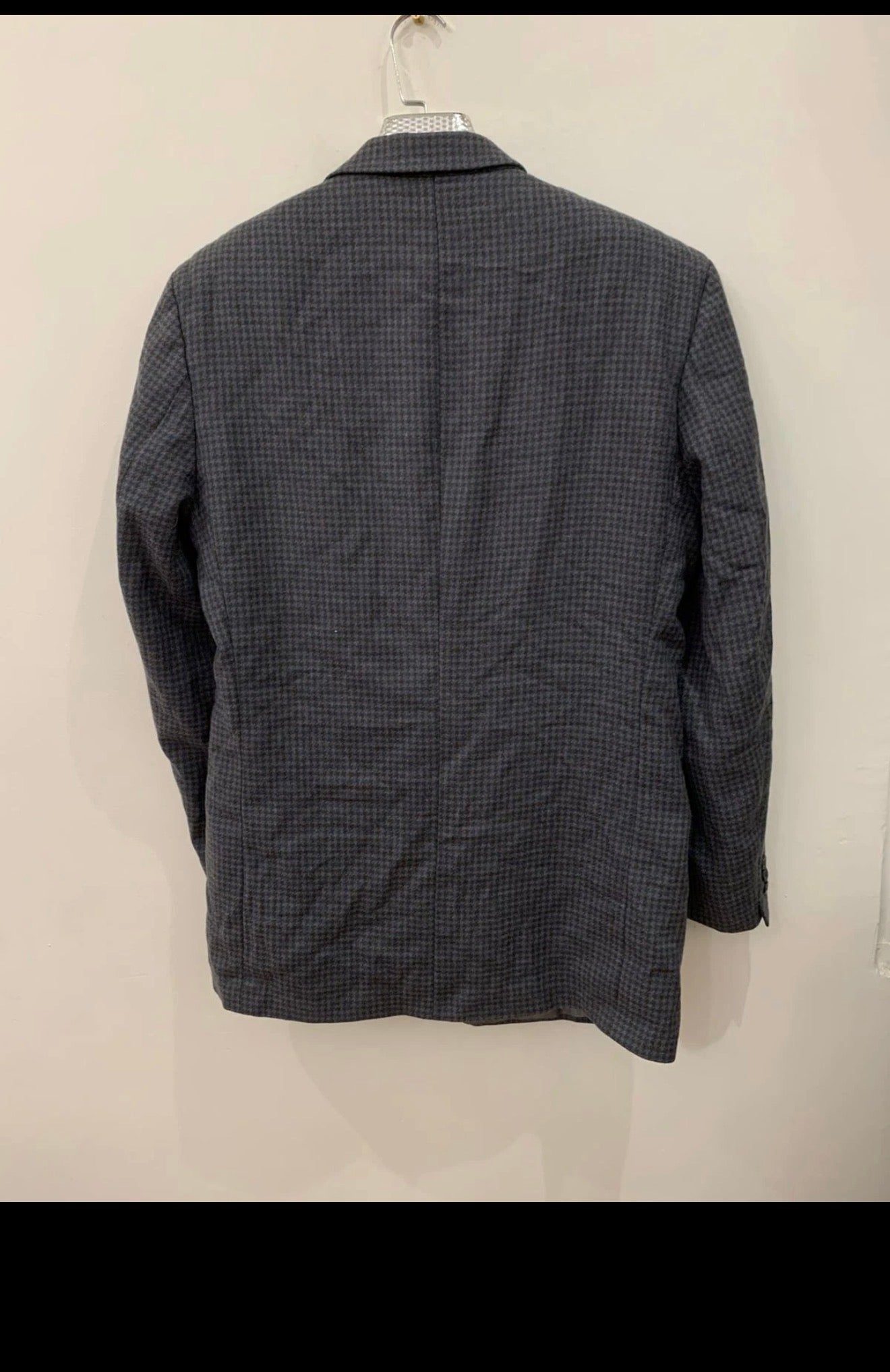 Vintage pure wool houndstooth double breasted classic jacket blazer 42R