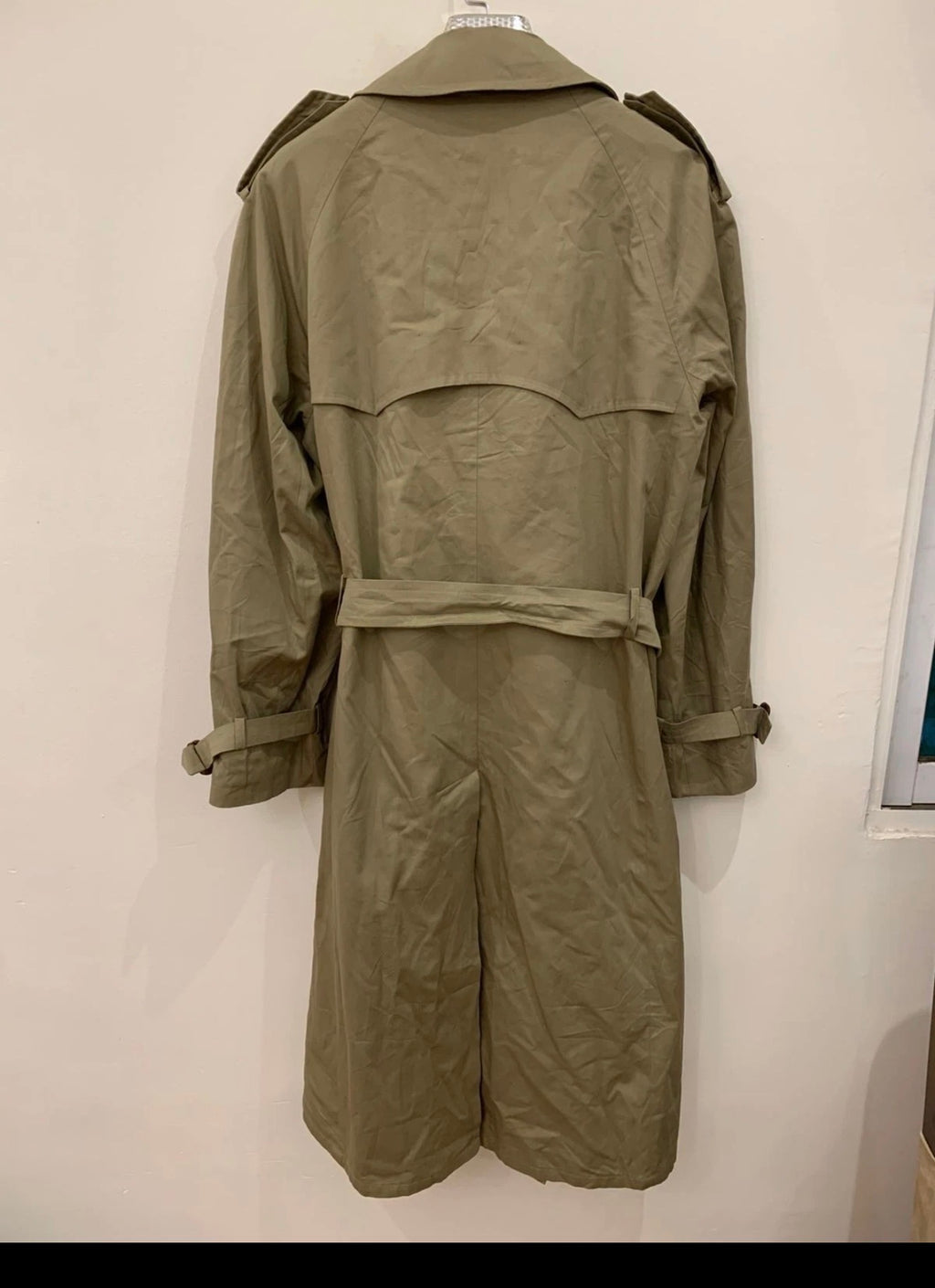 Vintage Schneiders 100% Cotton double breasted raglan trench over coat 44R