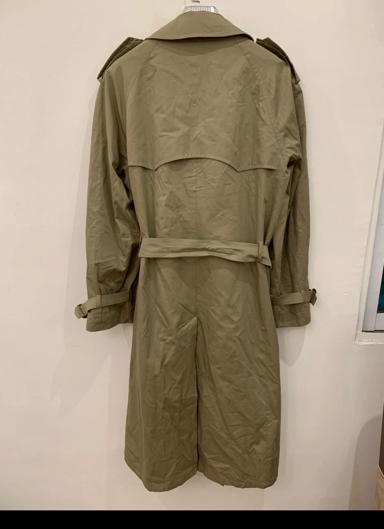 Vintage Schneiders 100% Cotton double breasted raglan trench over coat 44R