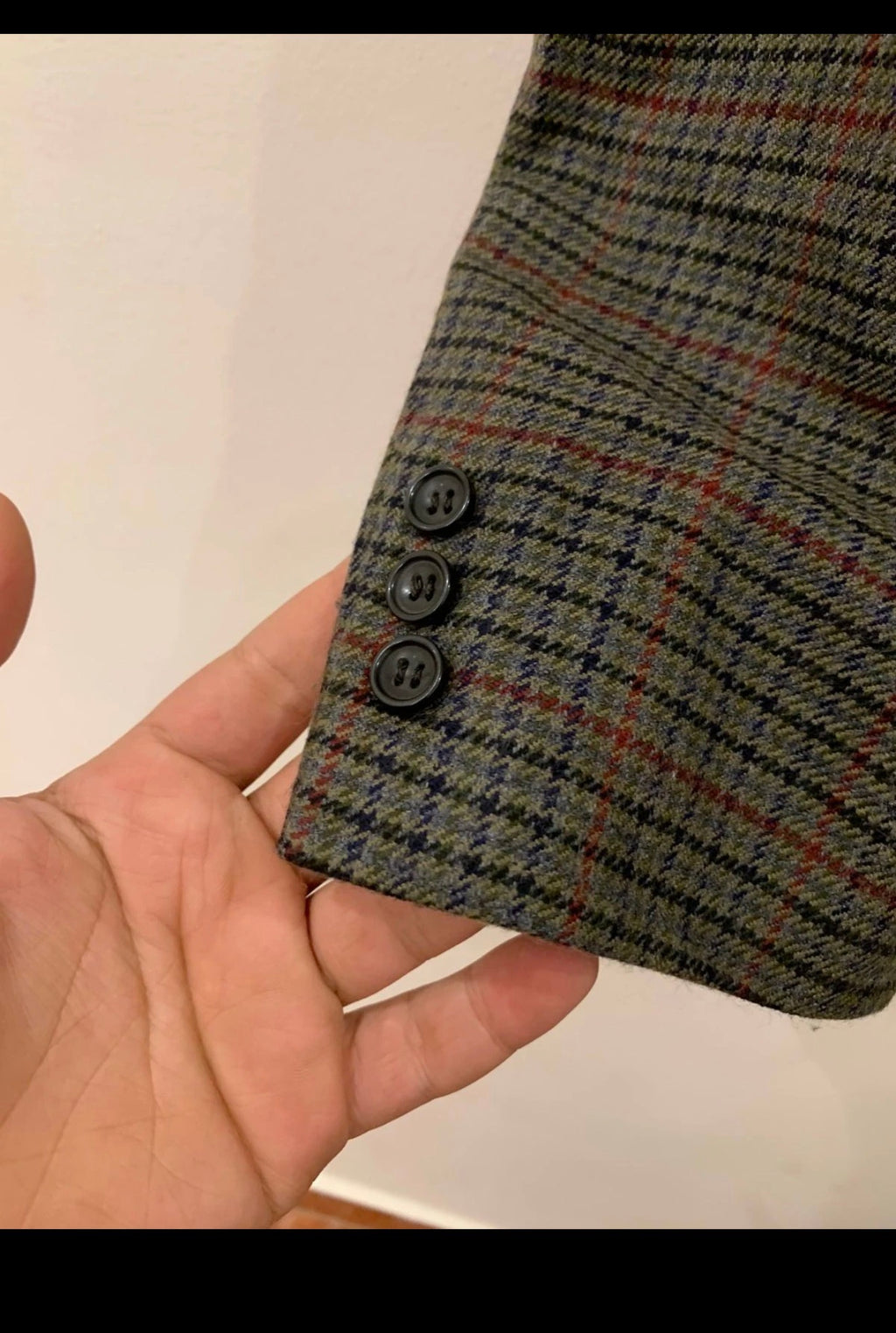 Vintage all worsted wool houndstooth classic hunting jacket blazer 42R