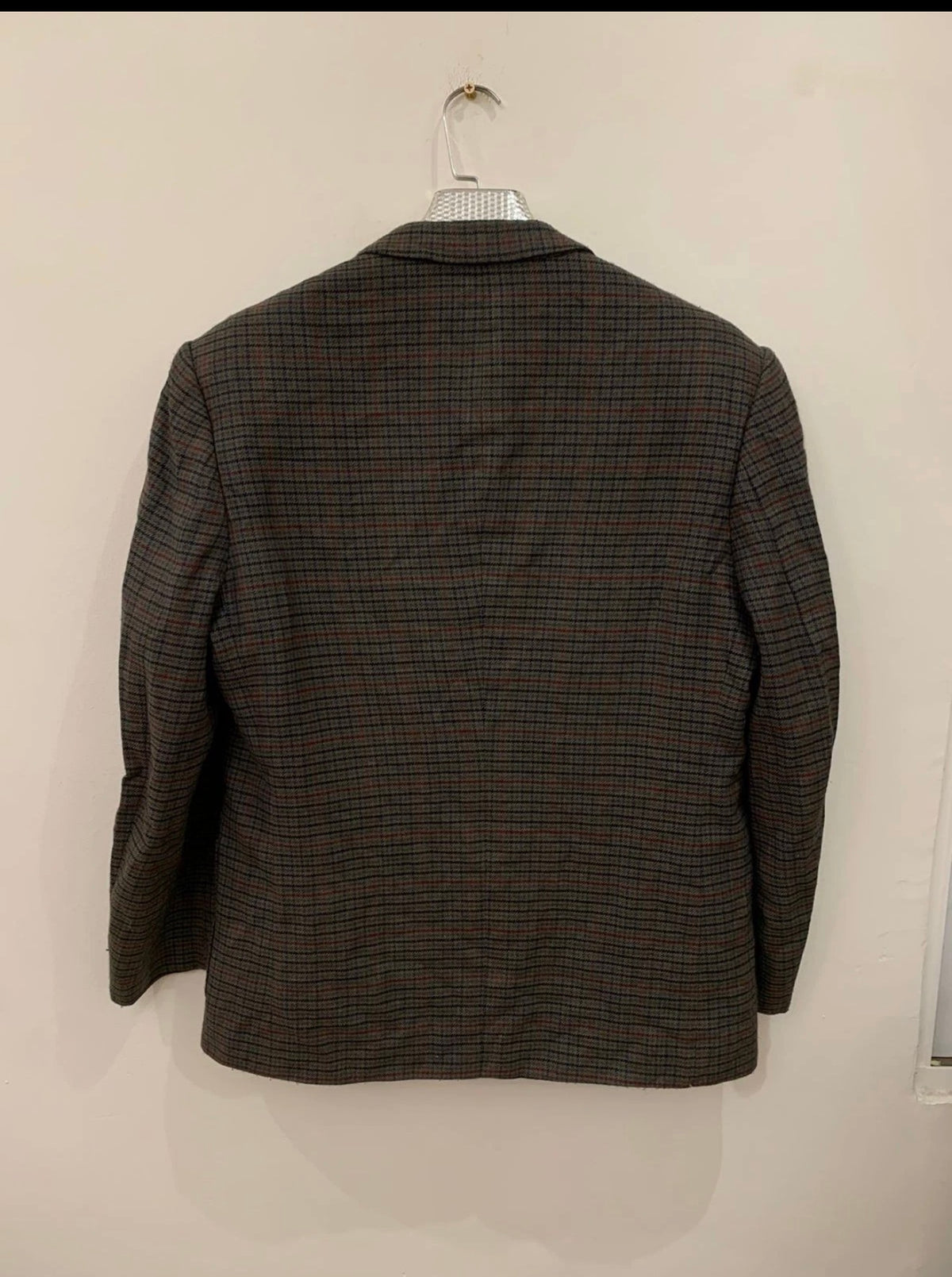 Vintage all worsted wool houndstooth classic hunting jacket blazer 42R