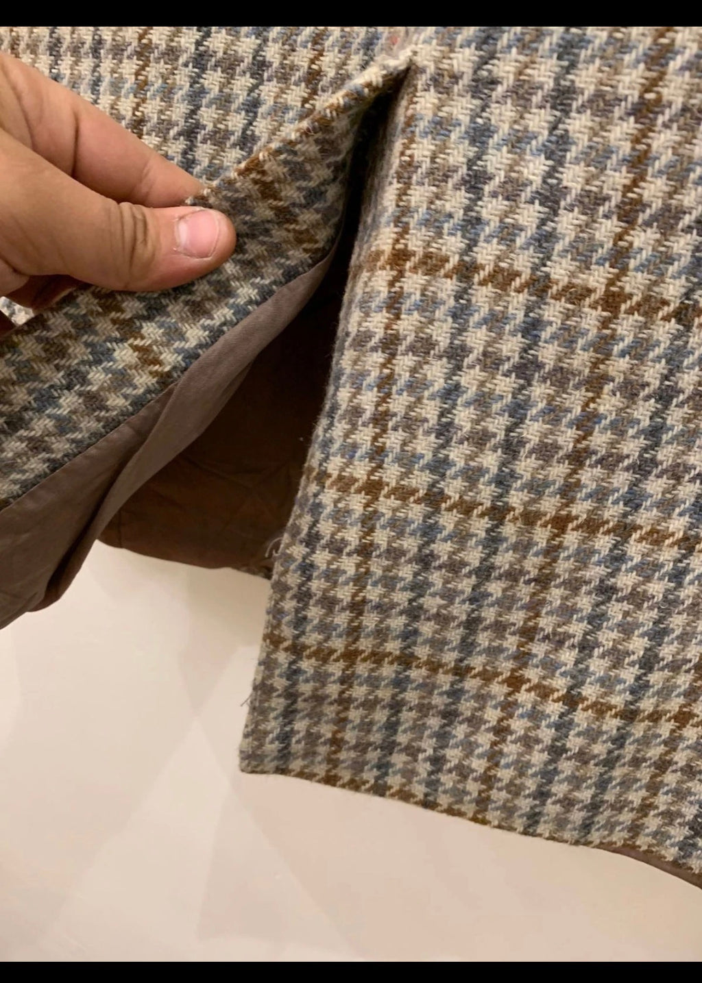 Vintage houndstooth pure wool handwoven tweed hunting jacket blazer 40R