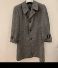 1970s vintage pure wool handwoven tweed houndstooth union made over coat 40R 40S