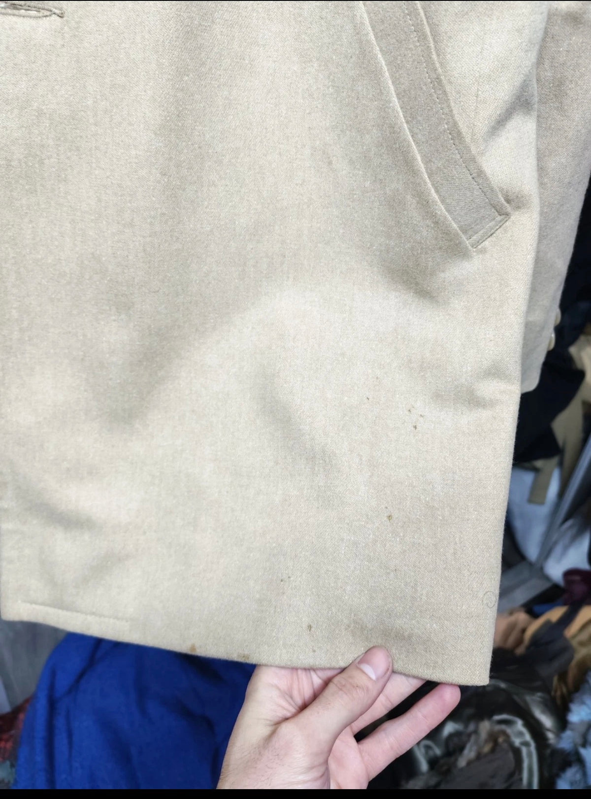 Classic vintage style wool blend Camel beige top over coat 44L