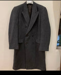 Vintage Hammersley Wool Cashmere blend db Charcoal over coat 44L 44R