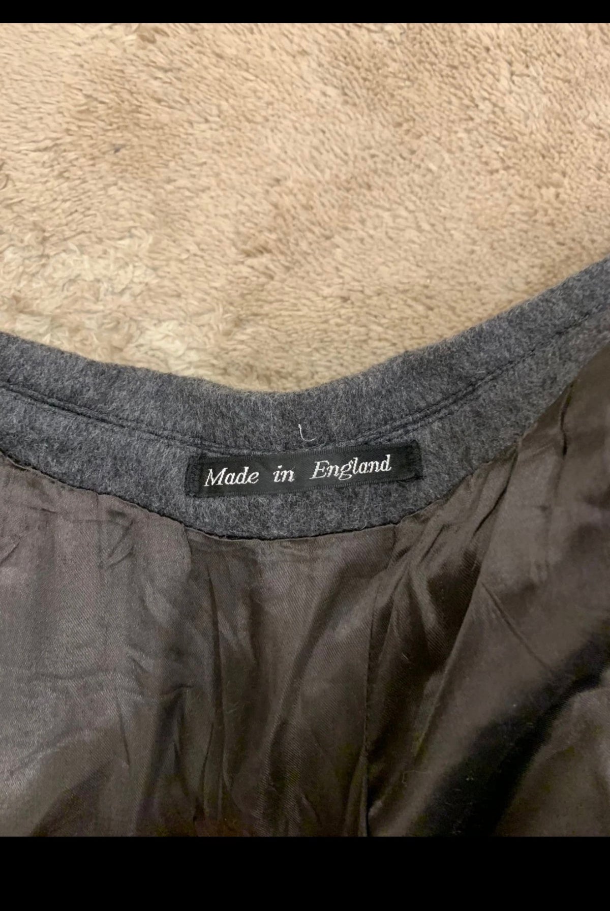Vintage Hammersley Wool Cashmere blend db Charcoal over coat 44L 44R