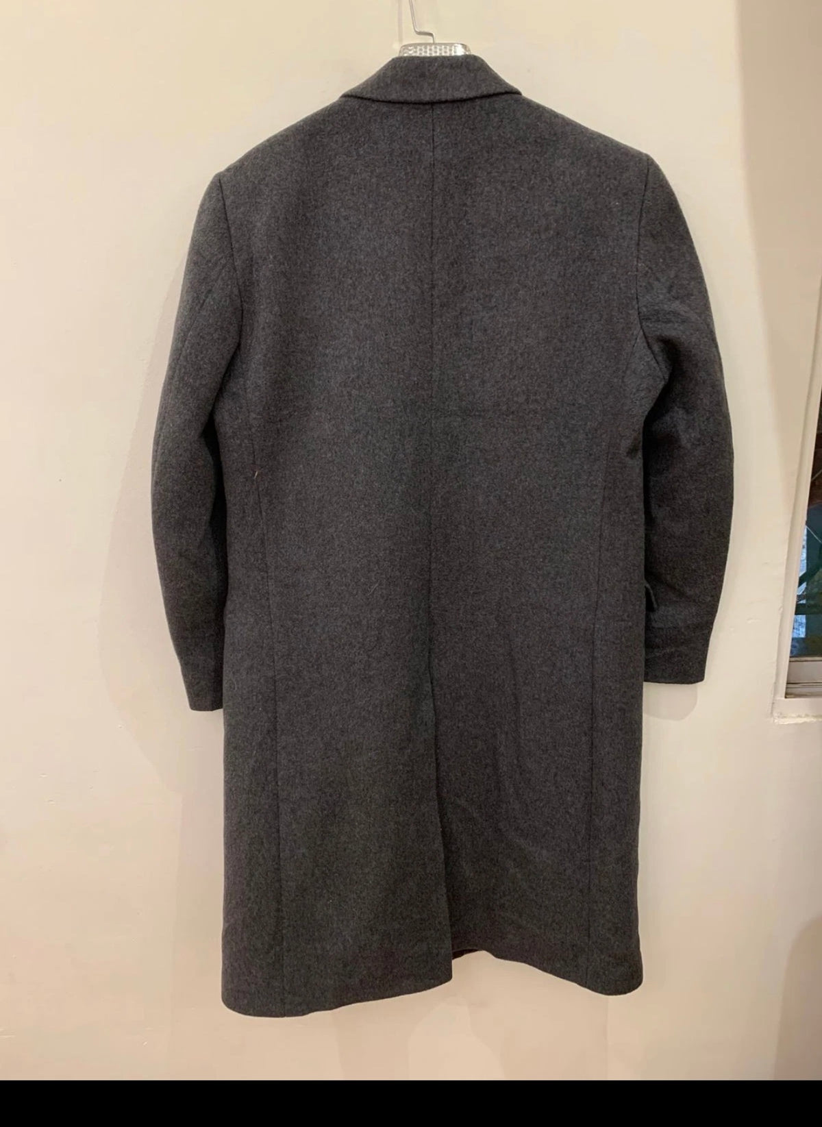 Vintage Hammersley Wool Cashmere blend db Charcoal over coat 44L 44R