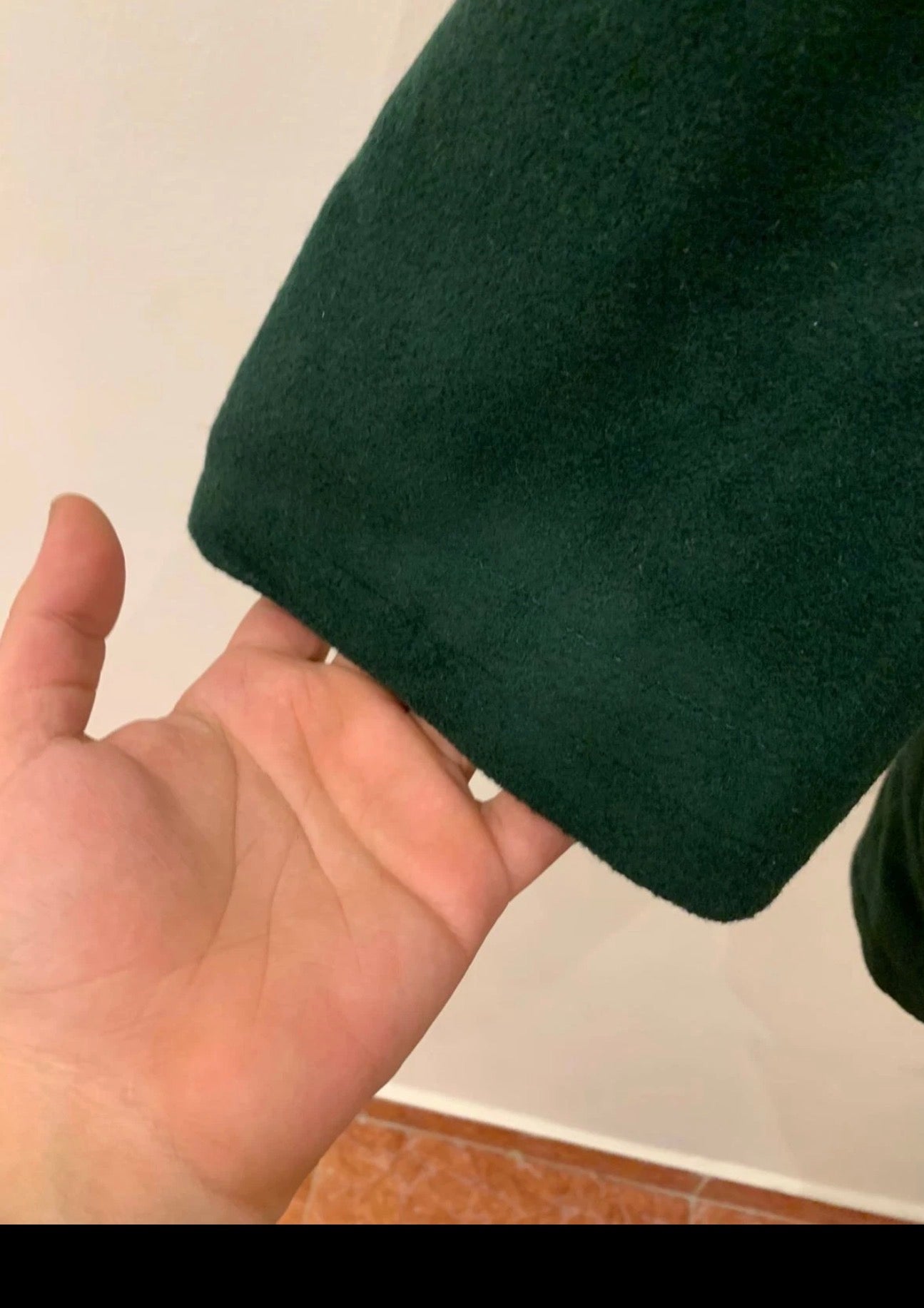Vintage Fafayu Wool Cashmere blend classic unique green over coat jacket 44R L