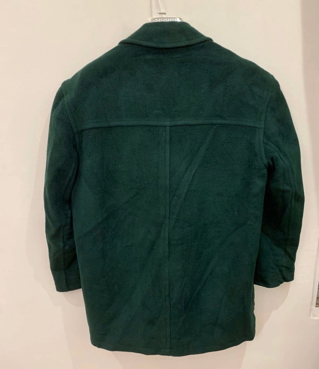 Vintage Fafayu Wool Cashmere blend classic unique green over coat jacket 44R L