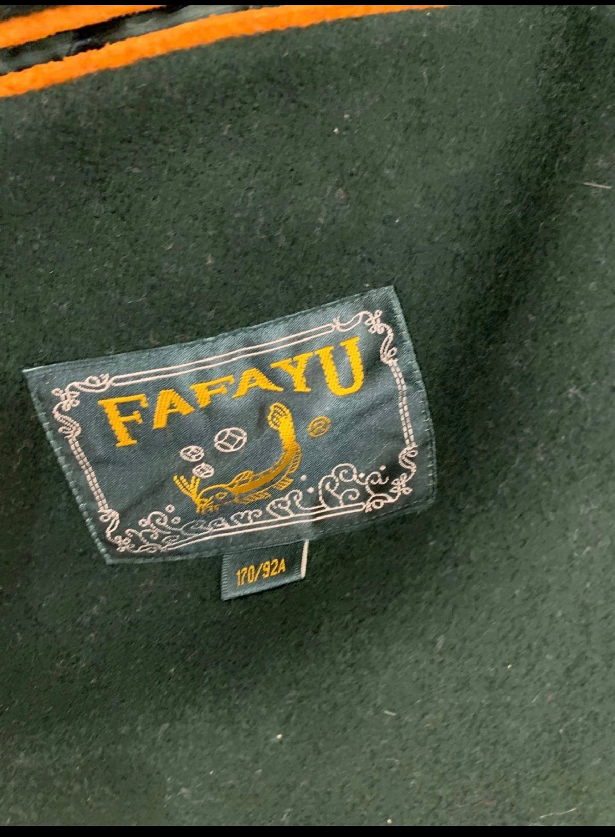 Vintage Fafayu Wool Cashmere blend classic unique green over coat jacket 44R L