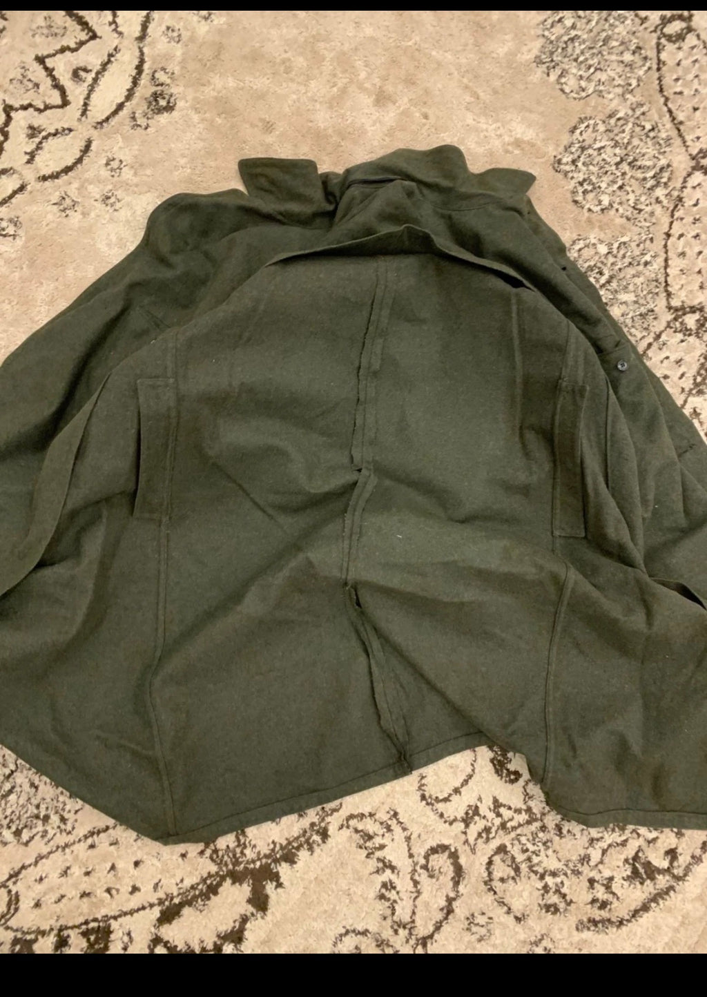 Vintage Tiroler Loden pure wool classic olive green over coat 50L 2XL