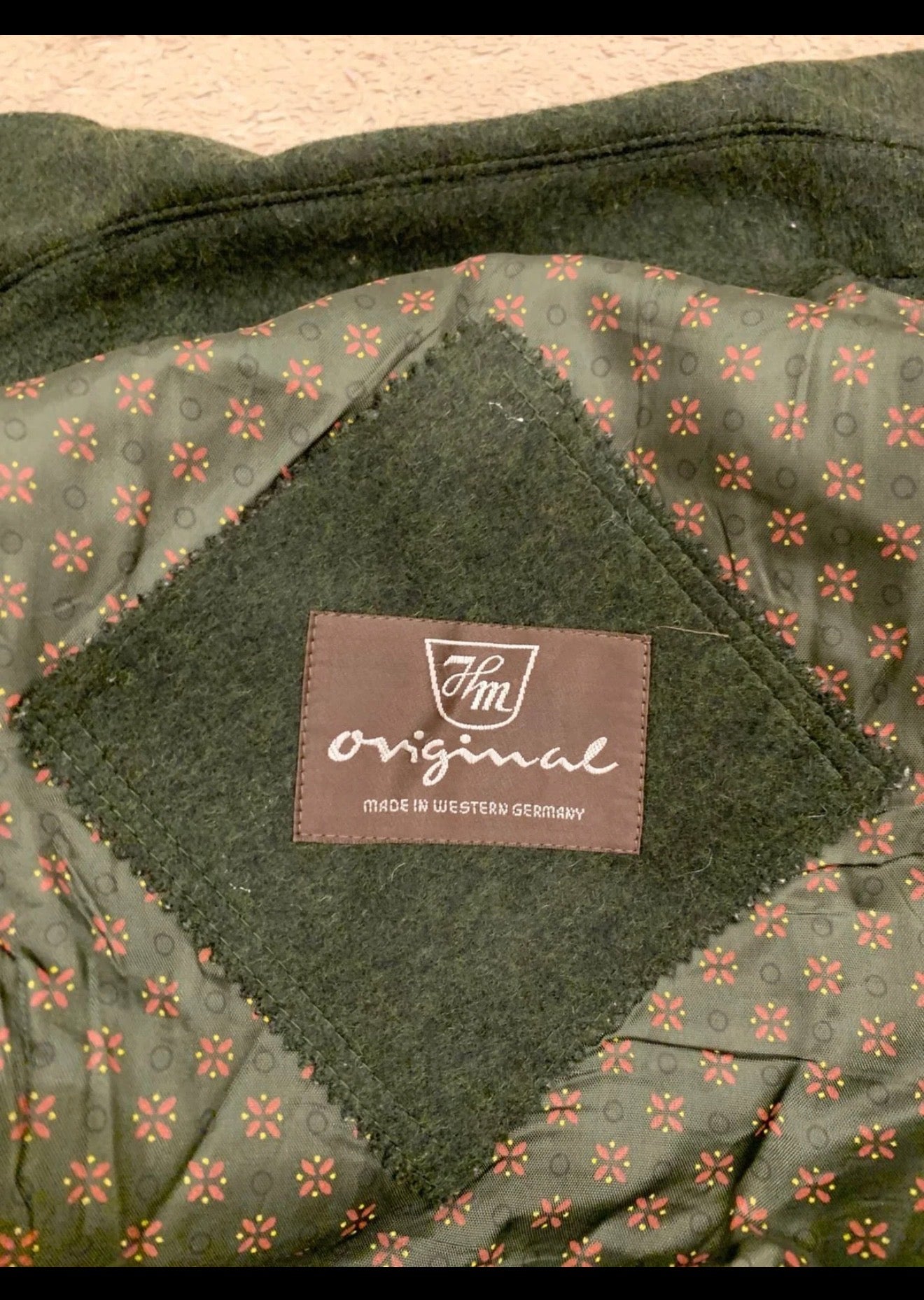 Vintage pure wool classic Loden olive green over coat 40 M 10