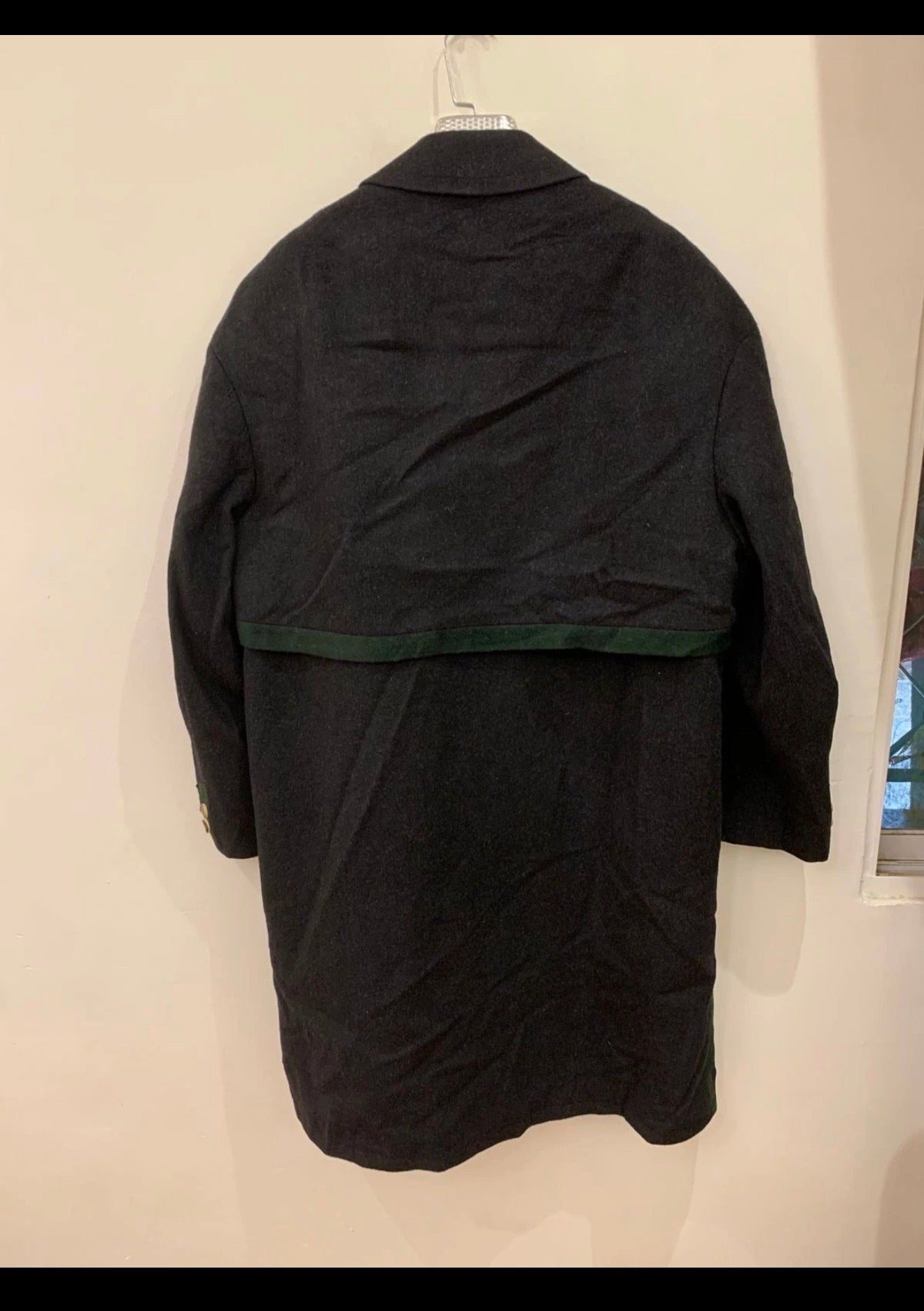 Vintage Tiroler Loden wool Alpaca blend classic charcoal over coat 48R 48S XL