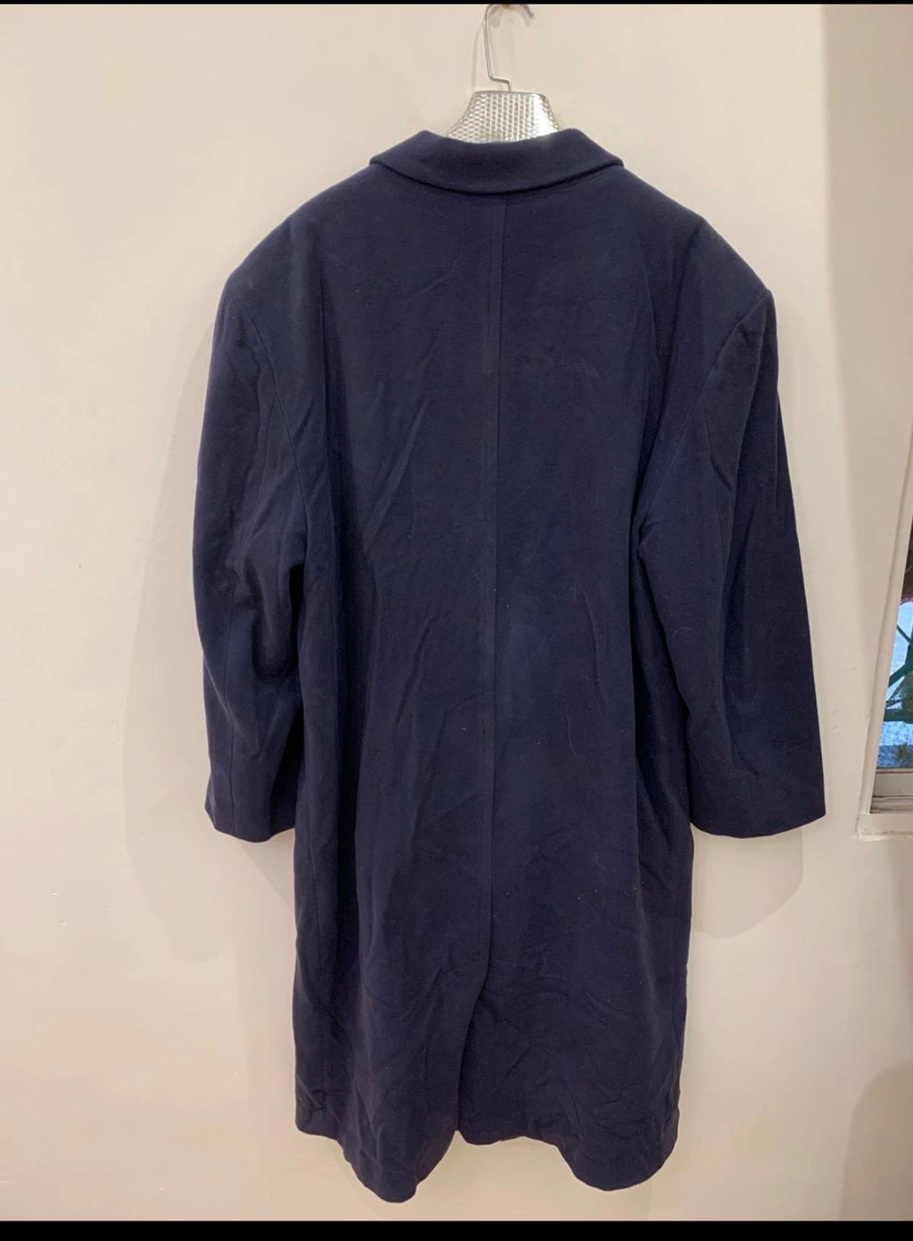 Vintage Ferro wool blend double breasted classic blue over coat 48R XL